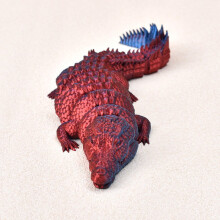 1PC Red blue 35CM 3D Printed Crocodile Figurine Dragon - Exquisite Gift, Hot-Selling Business Gift