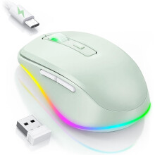 Jiggler - Ratón LED con mecanismo de movimiento incorporado, recargable, para portátil, con movimiento aleatorio indetectable que mantiene el