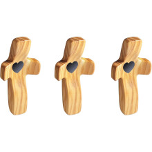 Cross My Heart/Encouragement Gift Wood Comfort Stress Relief Cross for Clutching, Clinging and Praying Religious Gift