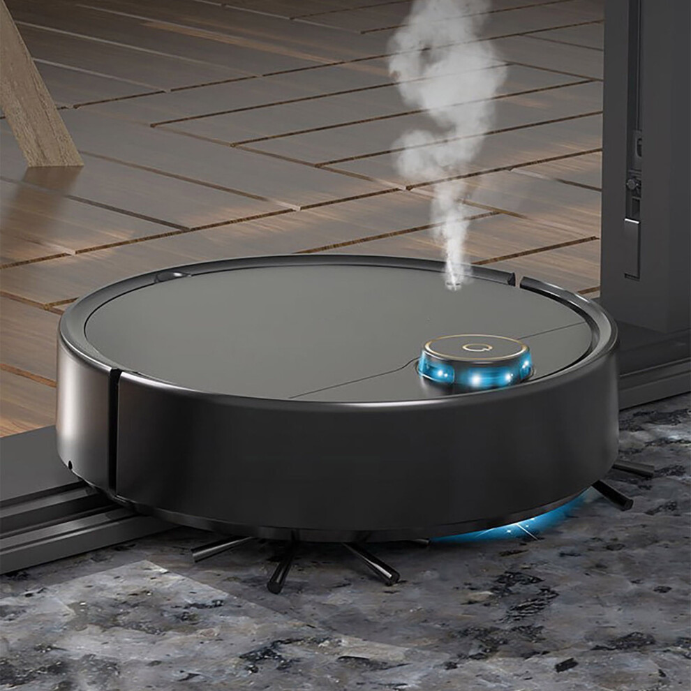 Robot Vacuum And Mop 2 In 1 Automatic Sweeper With Water Tank For Hardwood Floors Low Noise Smart Cleaning For Home(Black) Black