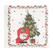 20 Papierservietten mit Weihnachtsbaummotiv, rote festliche Tischdekoration