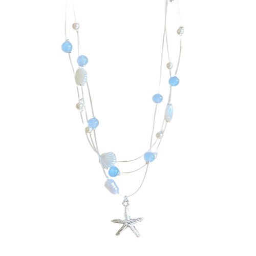 Parelketting van gemengde materialen, elegante avondkleding