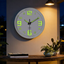 Home Noctilucent Wall Clock Year-Round Shatterproof Warm Decorations, White Traditional Plastic Home Decor Ornaments for Bedroom Nightstand