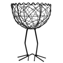 Iron Wire Fruit Basket Black Metal Storage Basket for Home Kitchen Countertop with Vintage Design