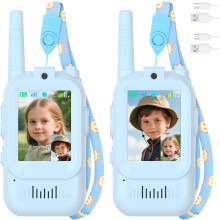2PSC Video Walkie Talkies for Kids, Rechargeable with Screen, 150m-500m Range, Compatible with Indoor Play, Camping, Hiking, Travel