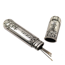 silvery Sewing Needles Holder Storage Case,Versatile Needle Case, Sewing Needles Holder Storage Case Wood Box Hand Crafts