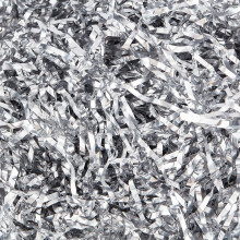 100G Silver Crinkle Cut Paper Shreds – Gift Box Filler, Confetti, Cushion for Wrapping, DIY Decoration (Compatible with Standard Boxes)
