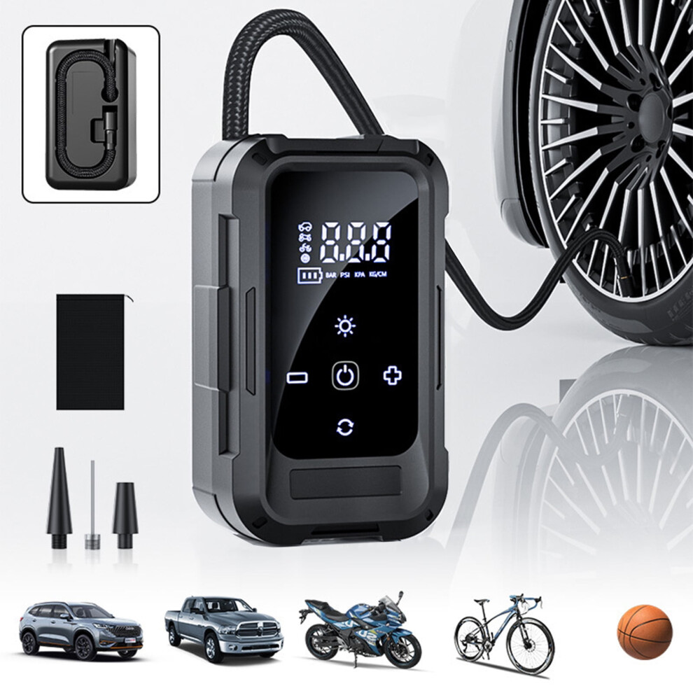 Portable Wireless Tire Inflator W/ Lcd, Usb Rechargeable, Led Auto Stop, 150Psi, 3900Mah Â Compatible With Cars, Bikes, Motorcycles, Balls, Light 9353595627147
