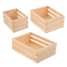 3Pcs Wooden Rustic Nesting Crates Birthday Party Crates For Storage