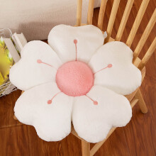 Flower Pillow, Flower Shaped Pillow Decorative Throw Pillows for Bed Couch, Cute Daisy Pillow Dorm Decor Floor Seating Cushion (White, 20 Inches)