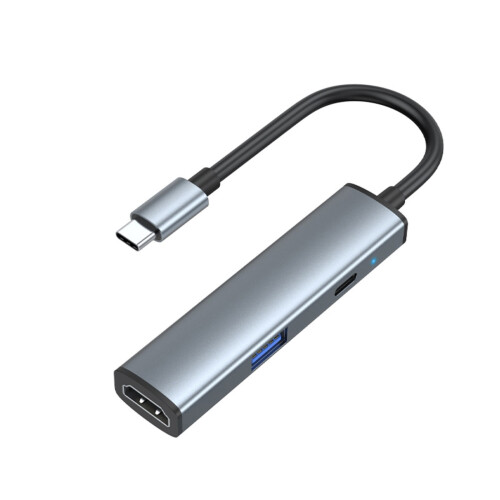 Travel Friendly 3/4 Function USB C Dock Features 100W Fast Charging 4K Video Output Fast Speed Data Transfer Capability