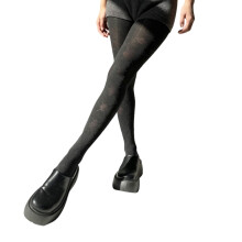 Vintage Argyle Pattern Cotton Tights for Women Breathable Leggings Winter Fall Solid Color Opaque Pantyhose Stockings