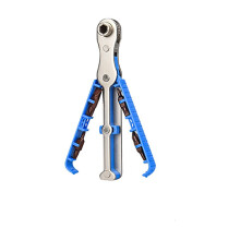 1/4" Ratcheting Right Angle Screwdriver Set, 90 Offset, Magnetic, Double-Sided Bit Storage, Mini Ratchet Wrench for Tight Spaces (Blue)