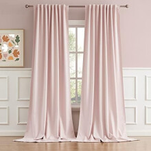 102" Pink Room Darkening Curtains – Light Blocking Drapes for Nursery & Bedroom (Baby Pink, 52"x102", 1 Pair)