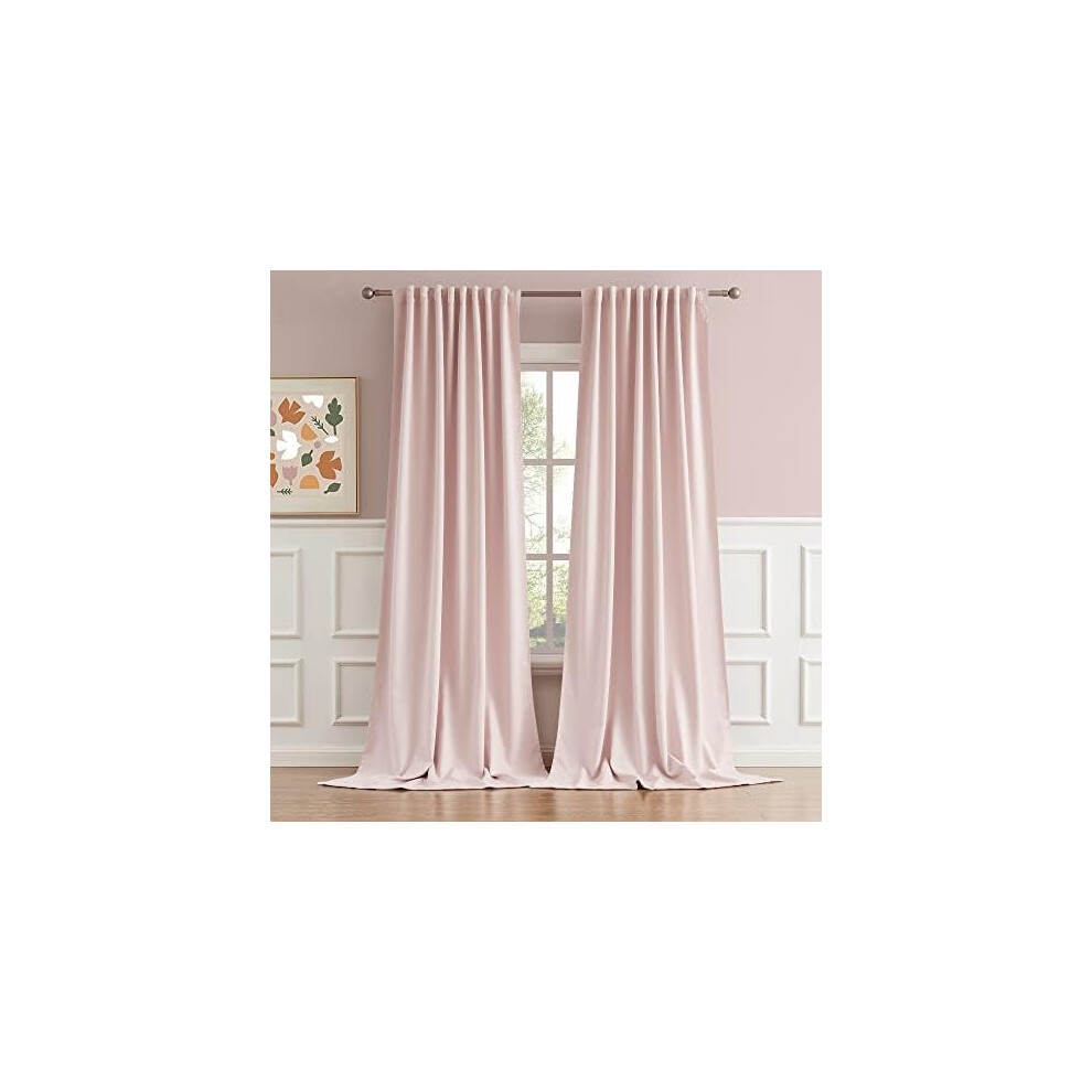 102" Room Darkening Curtains – Light Blocking Drapes For Nursery & Bedroom (Baby 52"X102", 1 Pair) Pink