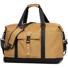 Duffel with Utility Pouch, 40L Weekender Overnight Bag with Shoe Compartment for Travel and (Brown and black)