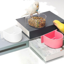 Bird Food Bowl Bird Cage Feeder Small Bowls For Cage Bowl Food Tray Sturdy For Conures For Conures Budgie Small Animals Bird Feeders White