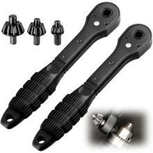 2-in-1 Drill Chuck Ratchet Spanner, Universal Double-Head Chuck Key Wrench Compatible with Electric Drills & Power Tools (1 Set)
