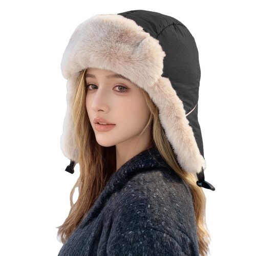 Set da donna composto da cappello e sciarpa in maglia, colore nero.
