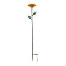 Bee Watering Station with Metal Cups, Flower Shape Colorful Bee and Butterfly Bath Bowl, Outdoor Yard Pollinator Watering Stake Decor