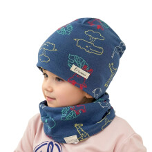 AWZXDE Double Layer Kids Hat And Neck Warmer Set Winter Hat Windproof Thermal Ear Warmer For Boys And Girls Cotton Blue