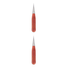 2Pcs DIY Coffee Art Pen Red Wood Handle Stainless Steel Latte Tool