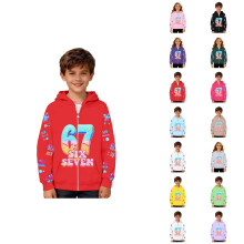 Jaqueta infantil feminina com capuz, zíper e mangas compridas, estampa de desenho animado, ideal para uso casual e atividades ao ar livre.