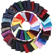 47 Pieces Men Pocket Square Handkerchief Soft Colored Hankies for Party Wedding, Multicoloured, 8.3 x 8.3 inch/ 21 x 21 cm