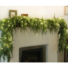 Guirlande lumineuse Bootesun 1,8 m en cèdre et pin au toucher réaliste – Décoration de Noël intérieure/extérieure