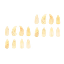 16Pcs Premium Horn Guzheng Nails Light Yellow Finger Protection Covers