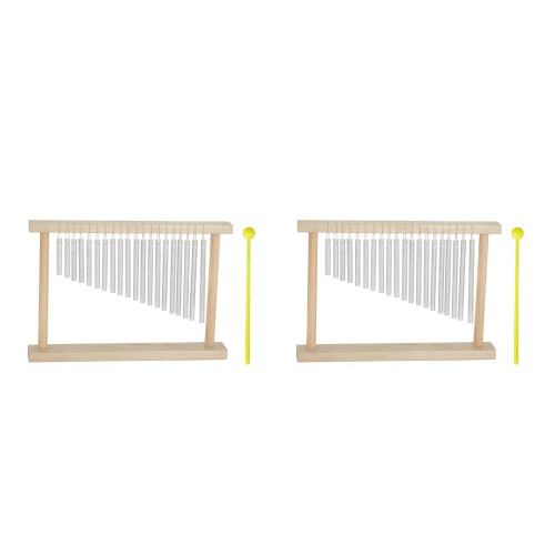 2Sets Twenty-Tone Solid Brass Wind Chime Toy with Sturdy Wooden Frame
