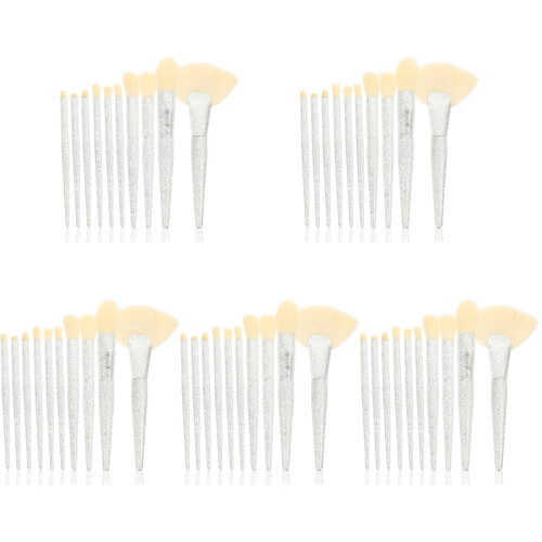 5Sets White Cosmetic Eye Brushes for Women Soft Blending Makeup Tools
