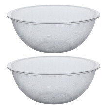 2Pcs Clear Acrylic Serving Bowls for Cafeteria Salad Bar and Food Prep