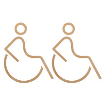 2Pcs High Visibility Golden Acrylic Accessible Bathroom Door Sign