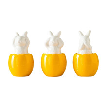 Easter Bunny Figurines - Minimalist European Ceramic Ornaments For Home & Bedroom Decor J, Small White Ceramic Bunny, Easter Table Decor