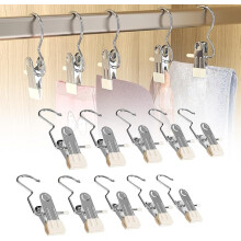 Lot de 50 crochets à linge en acier inoxydable, antirouille, avec pinces rotatives à 360 pour vêtements, serviettes, chapeaux, pantalons –