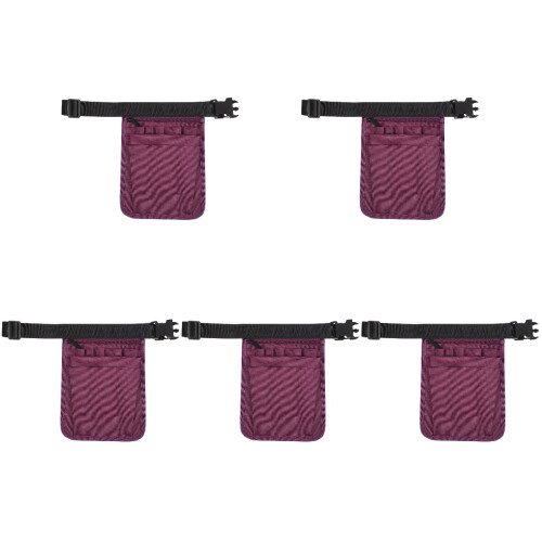 5Pièces Pochette Ceinture Infirmière Usage Médical Durable Violet