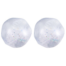 2Pcs Silver Sequin Beach Ball Inflatable Toy for Kids Indoor & Outdoor