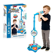 2026 Kids Microphone Toy with Stand, Built-in Music, Lights, Speaker & Echo—Portable Karaoke Machine, Compatible with AAA Batteries