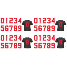 40Pcs Red Heat Transfer Stickers Iron on Numbers for Fabric Decoration