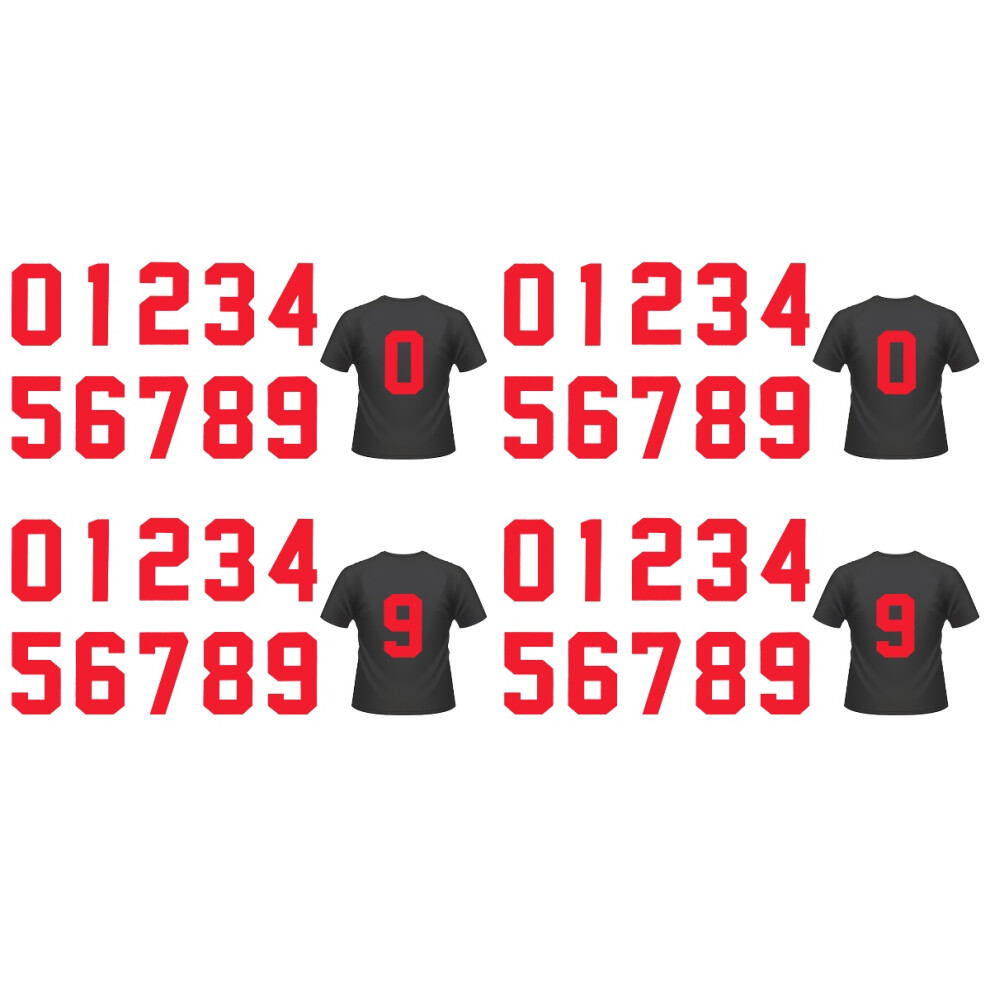 40Pcs Heat Transfer Stickers Iron On Numbers For Fabric Decoration Red Artibetter