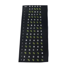 Adesivo Decal para Escala do Braço do Baixo, Guia de Acordes e Notas para Iniciantes, para Baixo de 5 Cordas