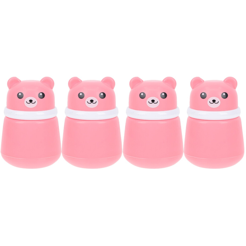 Villcase Pink 4Pcs Baby Talcum Powder Puff Boxes With Easy-Open Lid For Home
