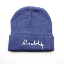 Stickad mössa med 'Absolutely'-broderi, unisex lösmössa