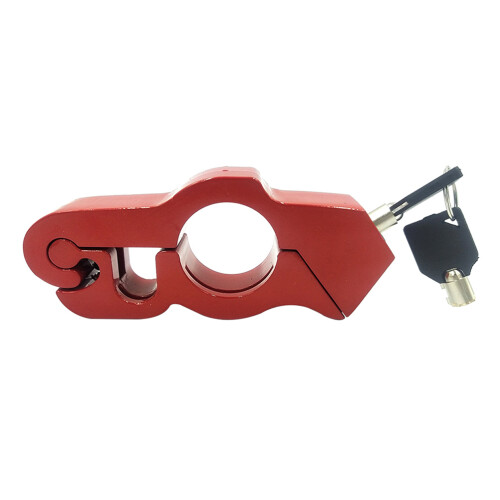 2Sets Motorcycle Handlebar Anti-Theft Lock Red Aluminum Alloy Security