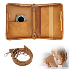 Book Cover Case, Bible Cover Case, Waterproof PU Leather Book Protective Carrying Case, with Handle and Zipper for Men Women Travel