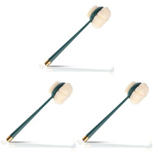 3Pcs Dual-Sided Body Brush for Bathing Soft Nylon Bristles Dark Green