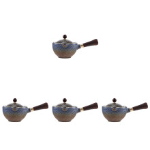 4Pcs Assorted Color Ceramic Tea Pots Rotating 360 for Household Use