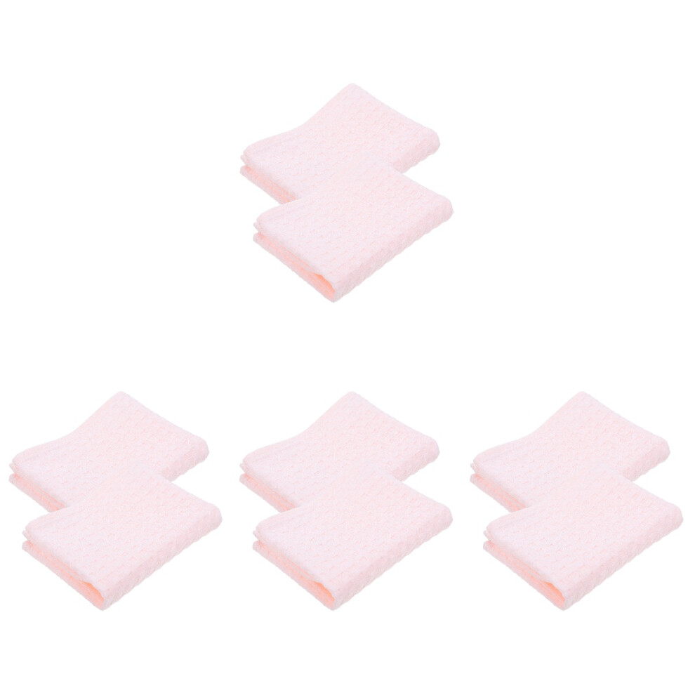 Villcase 8Pcs Cotton Baby Burp Cloths Pink Hanging Hand Towels For Bathroom