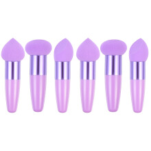 6Pcs Purple Makeup Brush Pen Set Wet Dry Makeup Sponges for Women